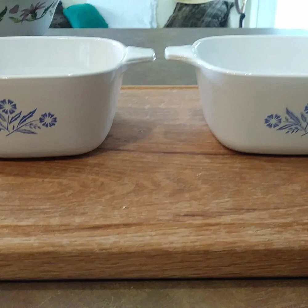 Set of 2 Corning Ware Blue Cornflower 2 3/4 cup casserole dish